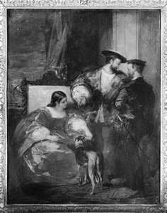 Francois I (1494-1547) en Anne de Pisseleu (1508-80) Hertogin van Etampes, 19e eeuw
